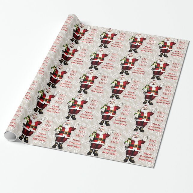 Bardrens Personlig jultomten Wrapping Presentpapper (Utrullad)