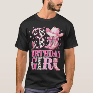 Bards 3Rd Birthday Girl Rodeo Western Cowgirl T Shirt
