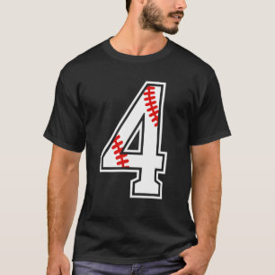 Bards 4e födelsedagen Baseball Big Number fyra år T Shirt