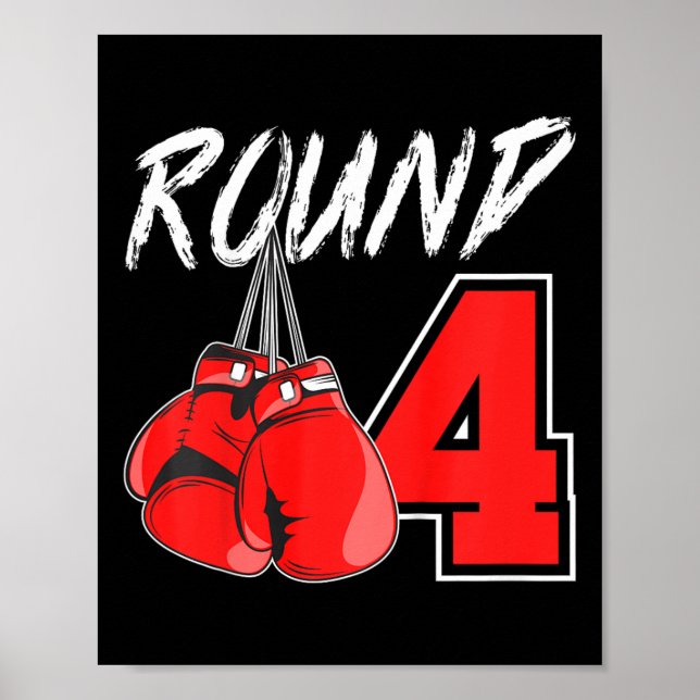 Bards 4e födelsedagen Boxing Boy 4-åring Poster (Framsidan)