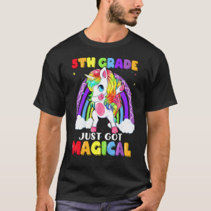Bards 5:e Klass Har Magic Dabbing Unicorn Rainbow T Shirt