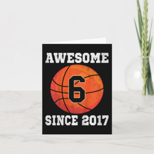 Bards 6e Birthday Basketball Älskare 6 år gammal v Kort