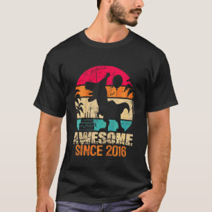Bards 6e Birthday Boy Dinosaur 6 år gammal Trex Aw T Shirt