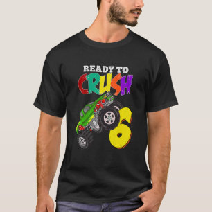Bards 6e Birthday Boys Monster Lastbil 6 år gammal T Shirt
