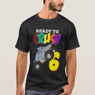 Bards 6e Birthday Boys Monster Lastbil 6 år gammal T Shirt