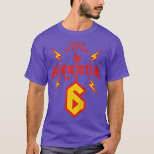 Bards 6e Birthday Boys Rockstar Rock musik 6 år T Shirt