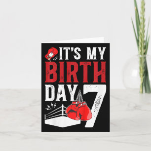 Bards 7:e Birthday Boxing Boy 7 Year Old Boxer Bda Kort