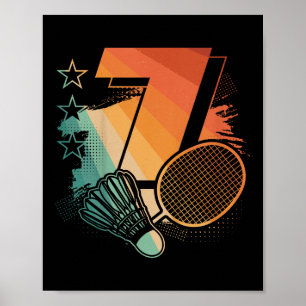 Bards 7:e Birthday Boy Badminton Player Badminton  Poster