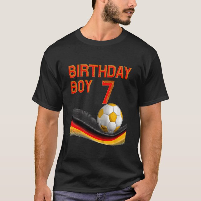 Bards 7:e Birthday Boy Soccer Ball 7 år gamla barn T Shirt (Framsida)