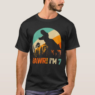 Bards 7:e Birthday Boys Dinosaur Rex 7-årig son T Shirt