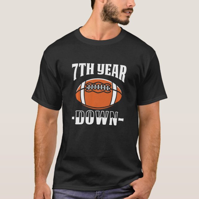 Bards 7:e Birthday Football Touchdown 7 år gammal  T Shirt (Framsida)