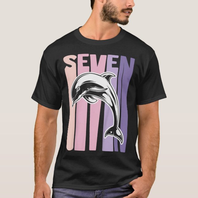 Bards 7:e Birthday Gift Dolphin Fläkt 7 ÅRS GRER T Shirt (Framsida)