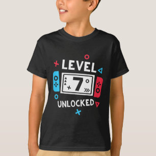 Bards 7:e Birthday Shirt Boy Level 7 Olåst video T