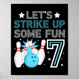 Bards 7:e Födelsedagsfest Bowling Boy 7-åring Poster