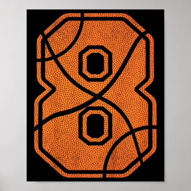 Bards 8:e födelsedagen Basketball Boys Kids Poster (Framsidan)