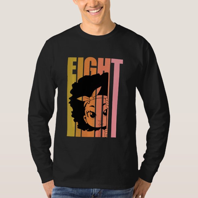 Bards 8 Today Black Girl Retro 8th Afro Hair T Shirt (Framsida)