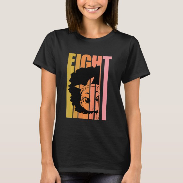 Bards 8 Today Black Girl Retro 8th Afro Hair T Shirt (Framsida)