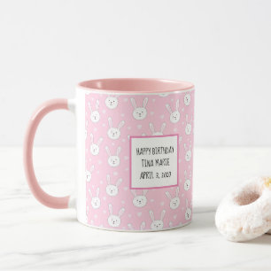 Bards Adsible Bunny Rabbit Påsk Rosa Hearts Mugg