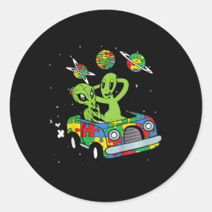 Bards Alien Space Autism Awareness Boys Girls Todd Runt Klistermärke