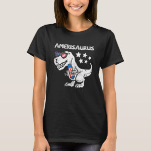 Bards Amerisaurus Trex Dinosaur 4 juli Patriot T Shirt