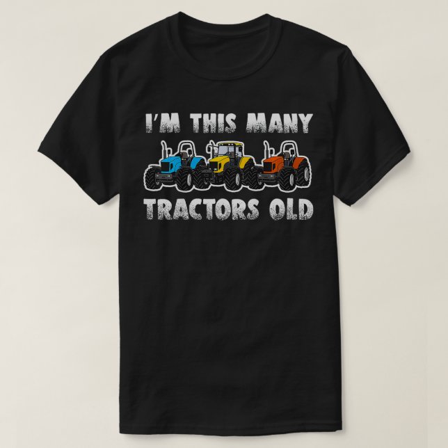 Bards är många traktorer 3 år gammal födelsedagstj t shirt (Design framsida)