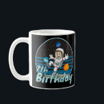 Bards Astronaut 7:e Birthday Space Kids Party Flyg Kaffemugg<br><div class="desc">Barn Astronaut 7:e Birthday Space Kids Party Planets.</div>