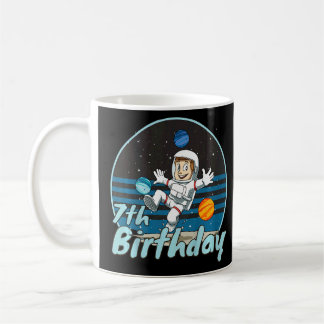 Bards Astronaut 7:e Birthday Space Kids Party Flyg Kaffemugg