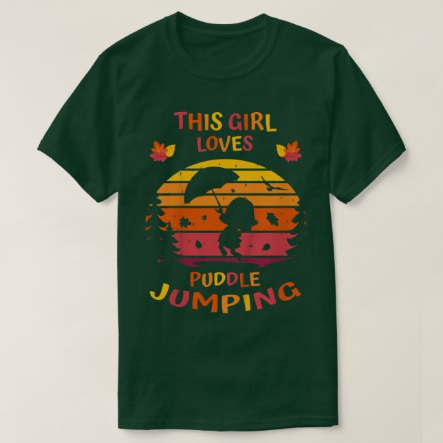 Bards Autumn this Girl Kärlek Puddle Jumping Fall T Shirt (Design framsida)