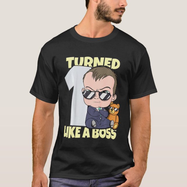 Bards Baby 1:a födelsedagstjugflicka 1 år som Chef T Shirt (Framsida)