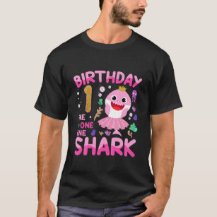 Bards Baby Cute Shark 1St Birthday Boy 1 År T Shirt