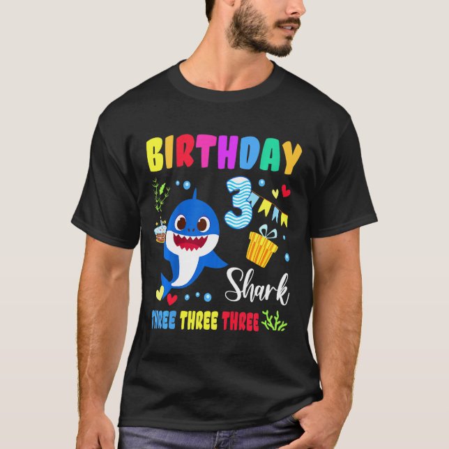Bards Baby Cute Shark 3:e födelsedagstjugflicka 3  T Shirt (Framsida)