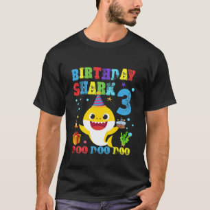 Bards Baby Cute Shark 3Rd Birthday Boy 3 År T Shirt