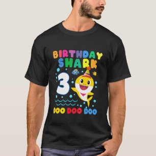 Bards Baby Cute Shark 3Rd Birthday Boy 3 År T Shirt