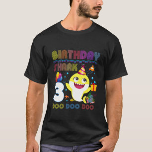 Bards Baby Cute Shark 3Rd Birthday Boy 3 År T Shirt