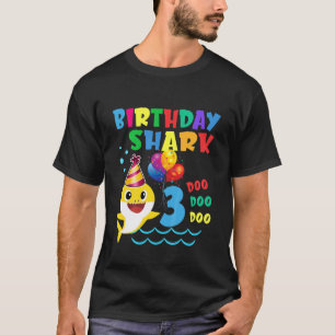 Bards Baby Cute Shark 3Rd Birthday Boy 3 År T Shirt