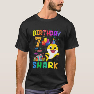 Bards Baby Cute Shark 7:e Birthday Boy 7 År T Shirt
