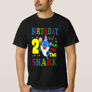 Bards Baby Cute Shark Birthday Boy 2-åring T Shirt