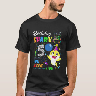 Bards Baby Cute Shark Birthday Boy 4 Year Gammalt T Shirt
