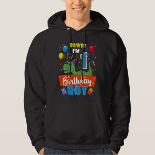 Bards barn 1 år gammal Dino Loving 1:a födelsedags Hoodie
