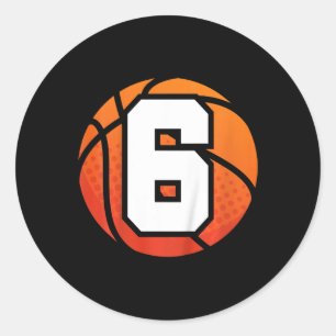 Bards Basketball Birthday 6, sex år gammal bo Runt Klistermärke