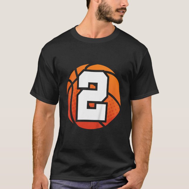 Bards Basketball Birthday nummer 2 för två år seda T Shirt (Framsida)
