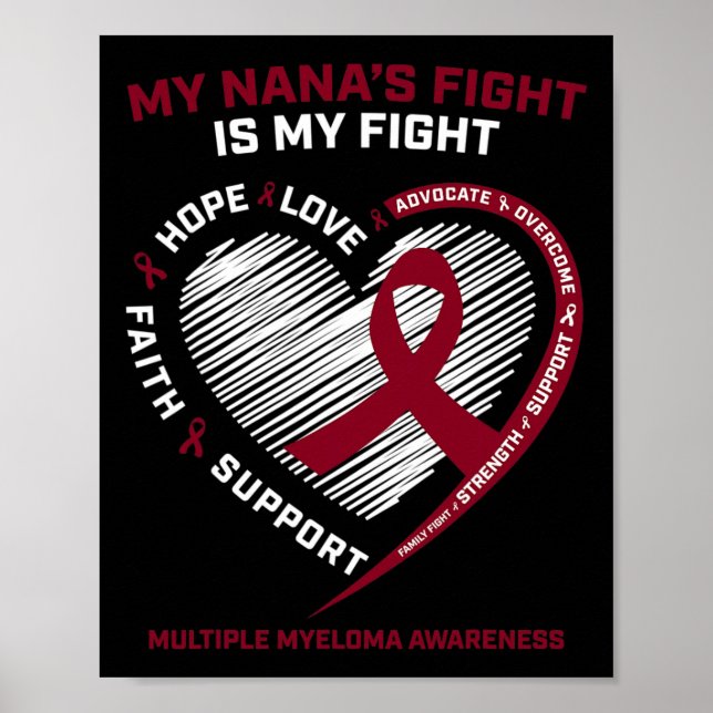 Bards Blood Cancer Nana Min kamp Många Myeloma A Poster (Framsidan)