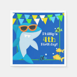 Bards Blue Shark Fintastic Birthday Pappersservett