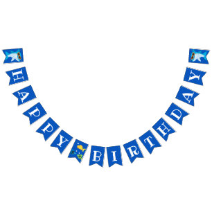Bards Blue Shark Fintastic Birthday Vimplar