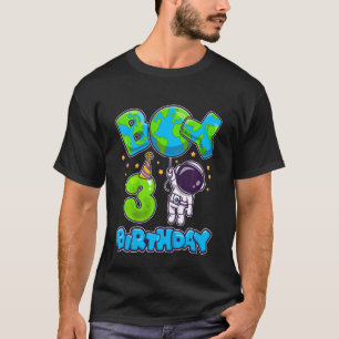Bards Boy 3rd Birthday Birthday Astronaut Boy 3 Ye T Shirt