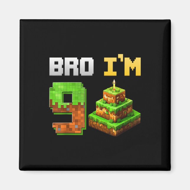 Bards Boy, min nionde födelsedag, spel Pixel 9 år Magnet (Framsidan)