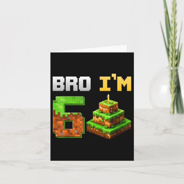 Bards Boy och min 6e-födelsedag, spel Pixel 6 år Kort (Framsida)