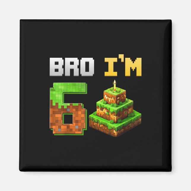 Bards Boy och min 6e-födelsedag, spel Pixel 6 år Magnet (Framsidan)