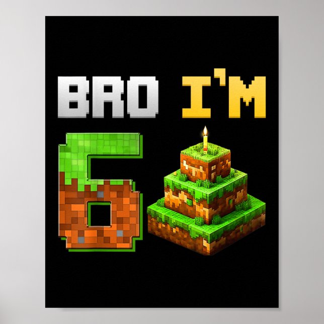 Bards Boy och min 6e-födelsedag, spel Pixel 6 år Poster (Framsidan)