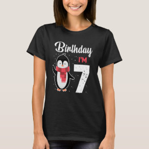 Bards Boys Girl Penguin 7:e Birthday 7 Year T Shirt